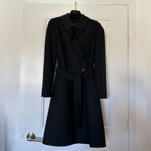 Louis Vuitton Black Double Breasted Oversized Wool Coat size 34